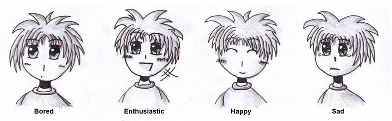Gesichtsausdrücke Manga Zeichnung von Gesichtern
