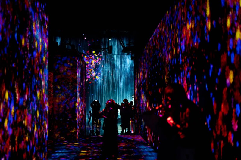 Eingang oder Ausstellung im teamLab Borderless Museum, Foto von teamLab